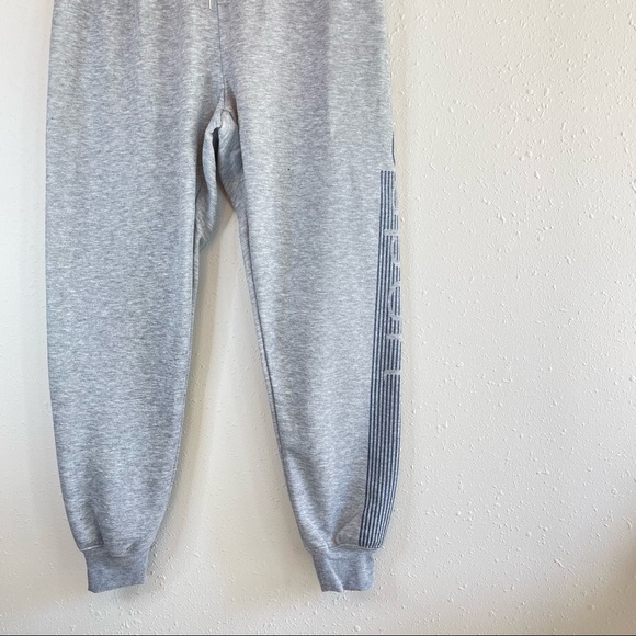 BEBE Sport Glitter Logo Stripe Heather Grey Joggers/Sz:L/NWT - Picture 3 of 12